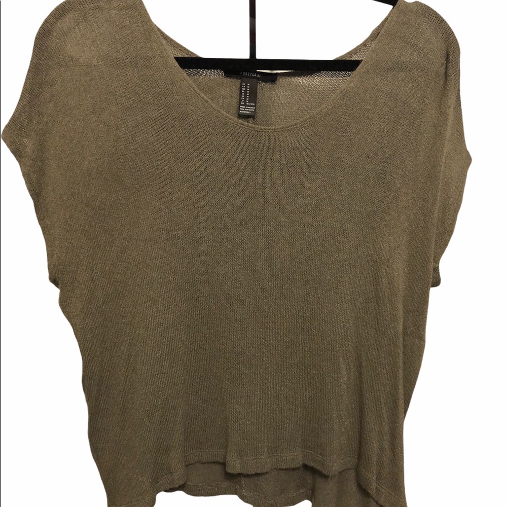 Green Sheer Knit Top